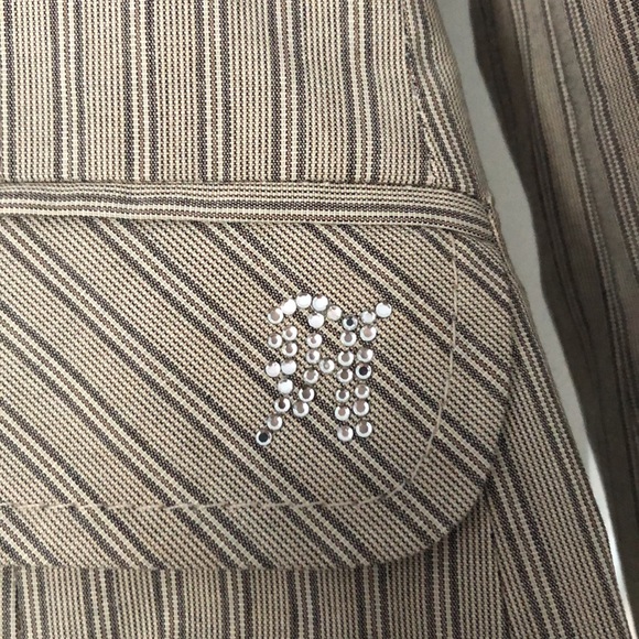 Striped gray/ beige blazer, Anastasia by sOliver, Eur38/Us8, detailing in back - Picture 3 of 12